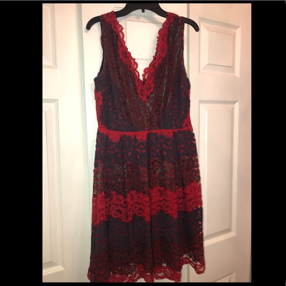 Red and black dress
